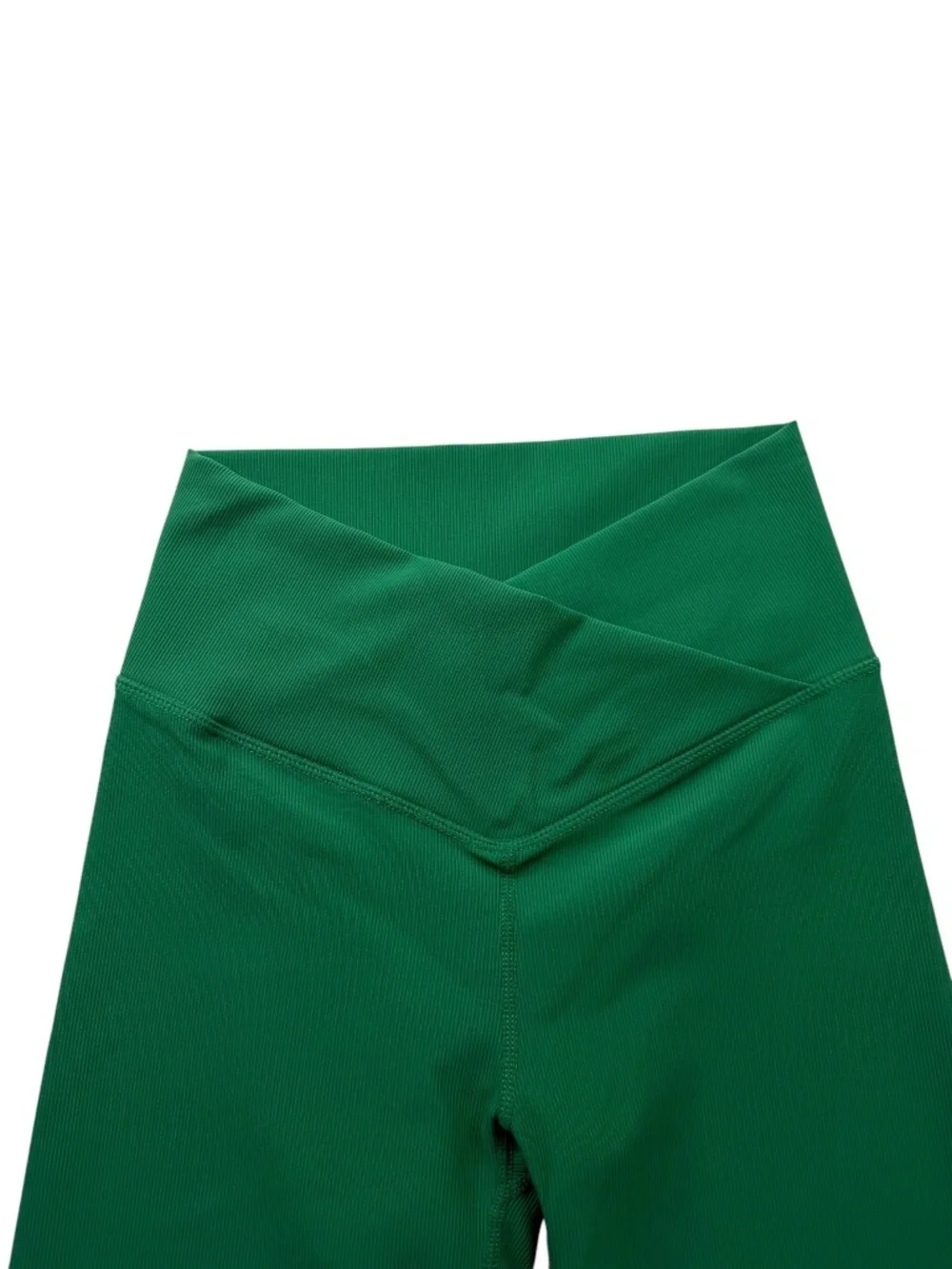 WILO Green Crossover High Waist Ribbed Biker Shorts Small